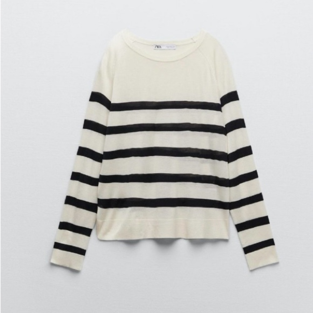 Basic Knit Sweater -Striped - image 1